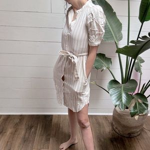 Gap Beige Striped Linen Dress, never been worn (tags off)